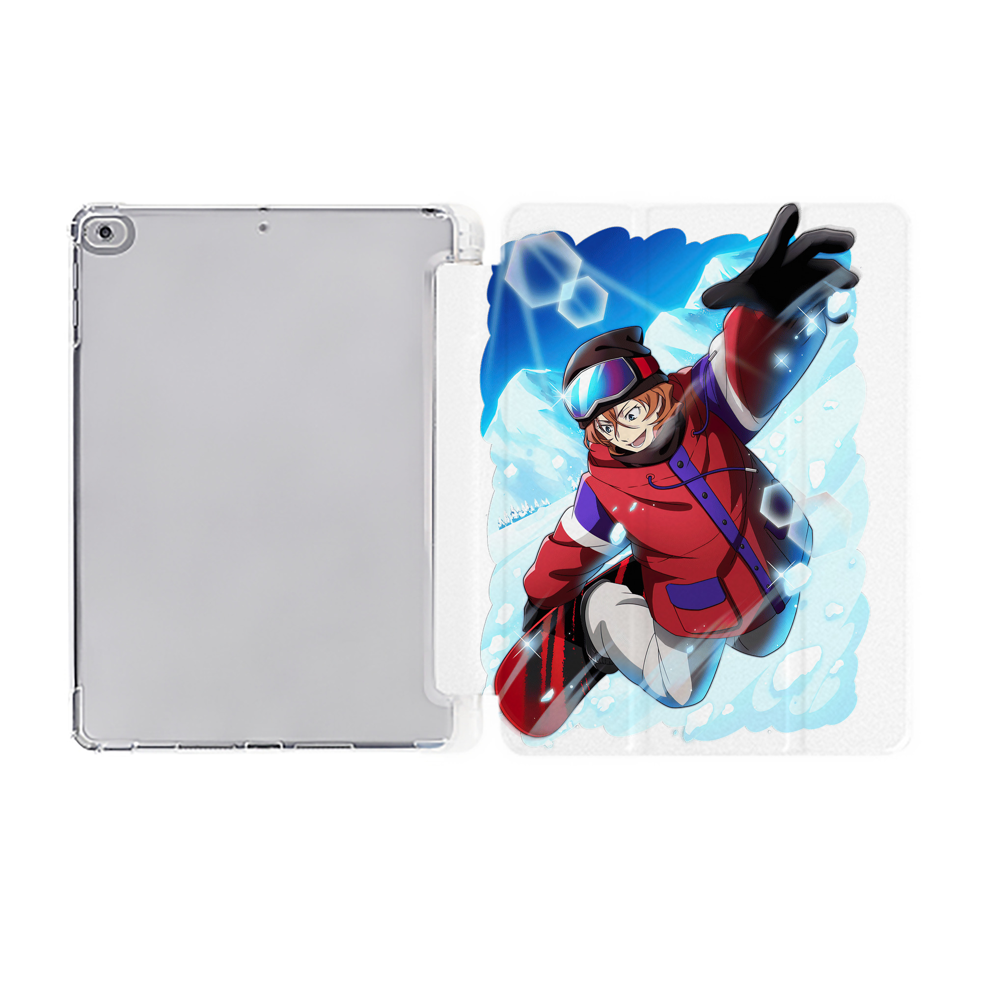 （画像用） 文豪ストレイドッグス Bungo Stray Dogs IPad ケース ペン収納付き 三つ折りスタンド PUレザー×シリコン 対応機種9.5/10.5/10.9インチ